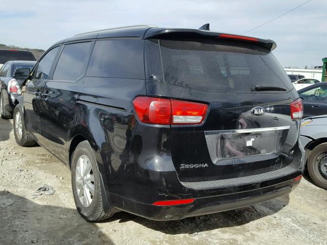 KNDMB5C13F6051205 - 2015 KIA SEDONA LX BLACK photo 3