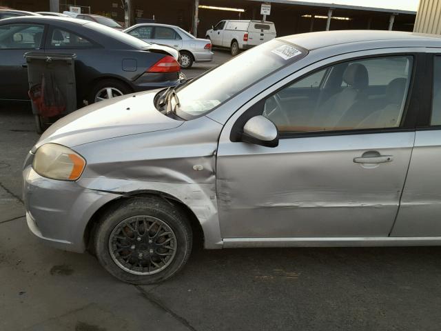 KL1TD56647B052585 - 2007 CHEVROLET AVEO BASE ვერცხლისფერი ფოტო 9