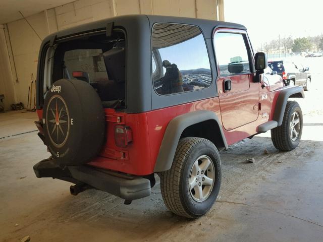 1J4FA39S33P345820 - 2003 JEEP WRANGLER C RED photo 4