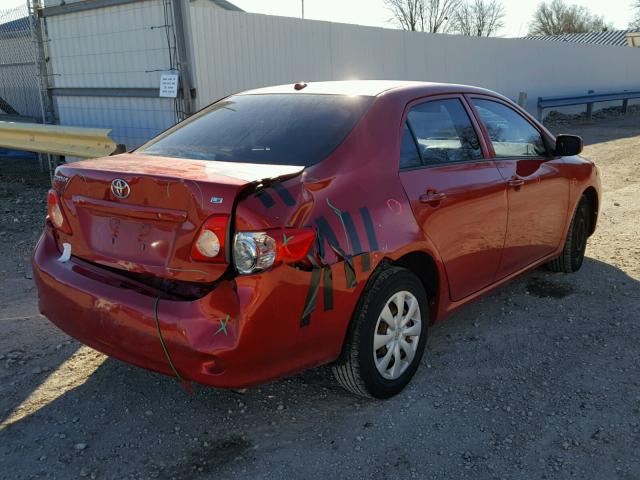 1NXBU40E99Z146656 - 2009 TOYOTA COROLLA BA RED photo 4