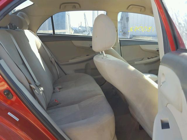 1NXBU40E99Z146656 - 2009 TOYOTA COROLLA BA RED photo 6