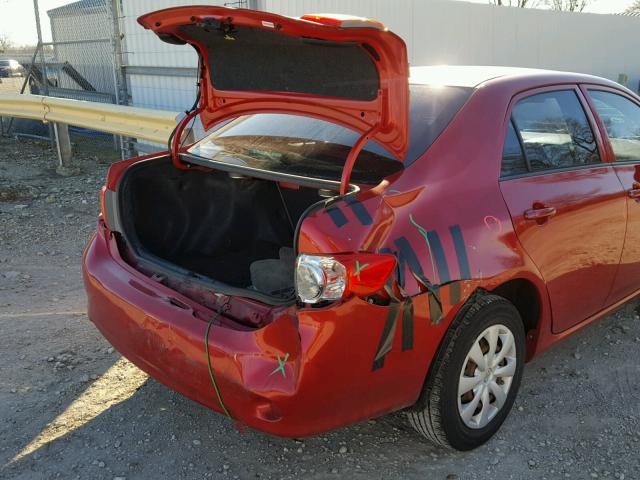 1NXBU40E99Z146656 - 2009 TOYOTA COROLLA BA RED photo 9