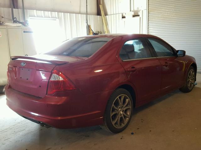 3FAHP0HA4AR428642 - 2010 FORD FUSION SE RED photo 4