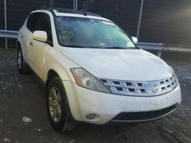 JN8AZ08T85W317168 - 2005 NISSAN MURANO SL WHITE photo 1