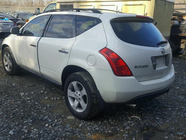 JN8AZ08T85W317168 - 2005 NISSAN MURANO SL WHITE photo 3