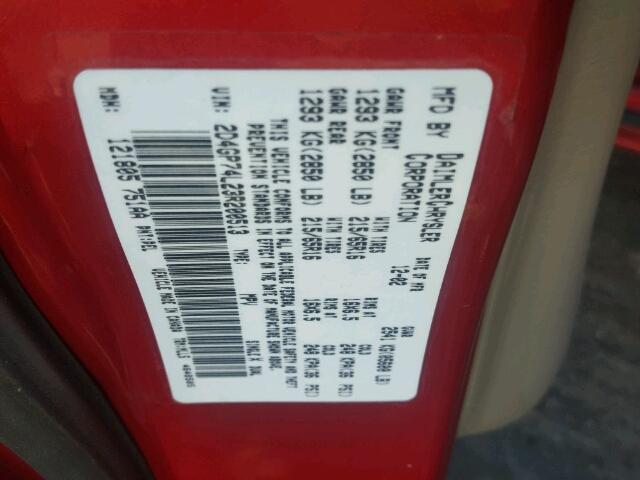 2D4GP74L23R200513 - 2003 DODGE GRAND CARA RED photo 10