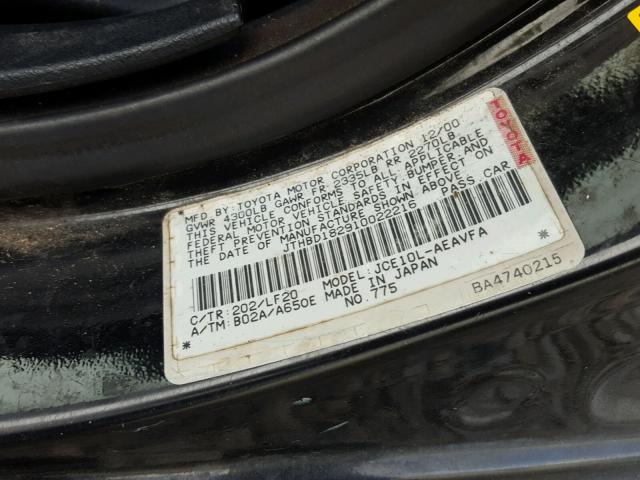 JTHBD182910022216 - 2001 LEXUS IS 300 GREEN photo 10