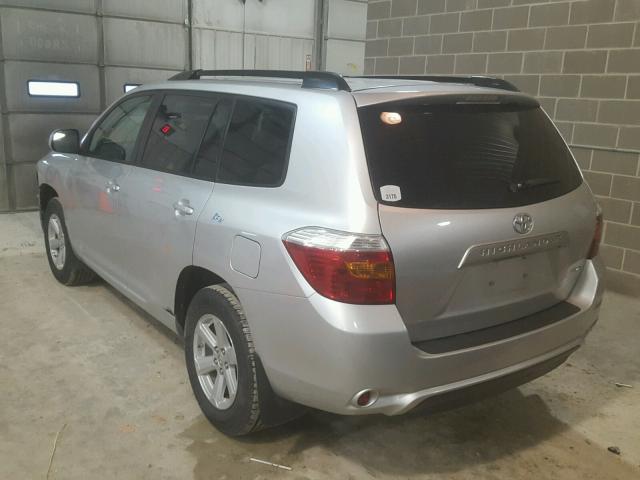 5TDBK3EH8AS026492 - 2010 TOYOTA HIGHLANDER SILVER photo 3