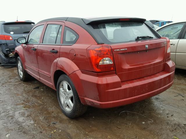 1B3HB48C77D167091 - 2007 DODGE CALIBER SX RED photo 3