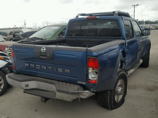 1N6ED27T02C355450 - 2002 NISSAN FRONTIER C BLUE photo 4