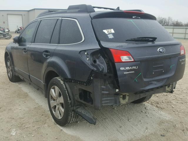 4S4BREJC3B2351606 - 2011 SUBARU OUTBACK 3. GRAY photo 3