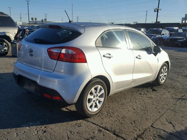 KNADM5A31C6026214 - 2012 KIA RIO LX SILVER photo 4