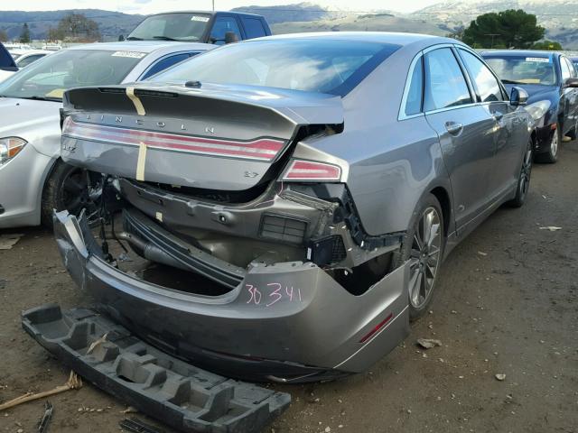 3LN6L2GKXGR612796 - 2016 LINCOLN MKZ GRAY photo 4