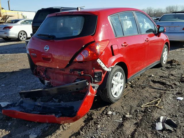 3N1BC1CP6AL448670 - 2010 NISSAN VERSA S RED photo 4