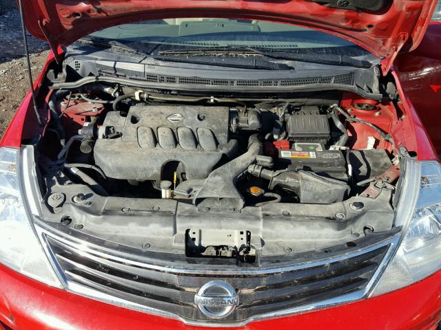 3N1BC1CP6AL448670 - 2010 NISSAN VERSA S RED photo 7