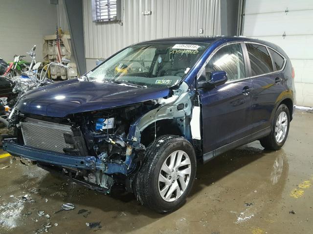 2HKRM4H54GH631141 - 2016 HONDA CR-V EX BLUE photo 2