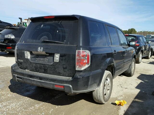 5FNYF281X7B042326 - 2007 HONDA PILOT LX BLACK photo 4