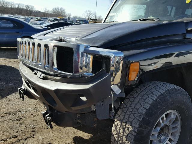 5GTDN136X68149009 - 2006 HUMMER H3 BLACK photo 9