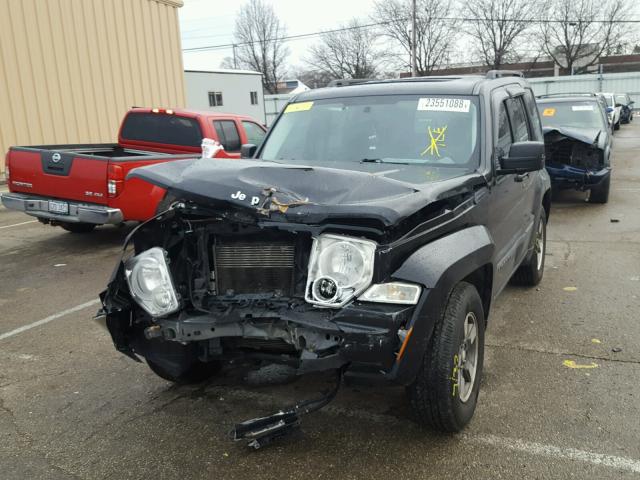 1J8GP28K88W135577 - 2008 JEEP LIBERTY SP BLACK photo 2