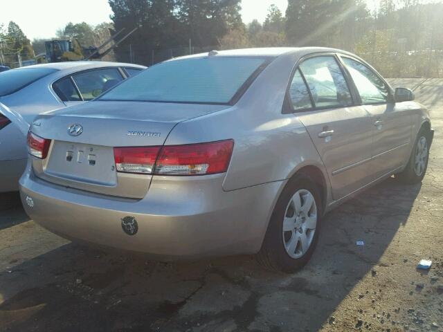 5NPET46C78H338435 - 2008 HYUNDAI SONATA GLS GRAY photo 4