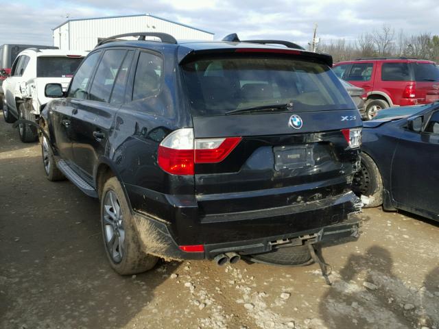 WBXPC93438WJ24168 - 2008 BMW X3 3.0SI BLACK photo 3