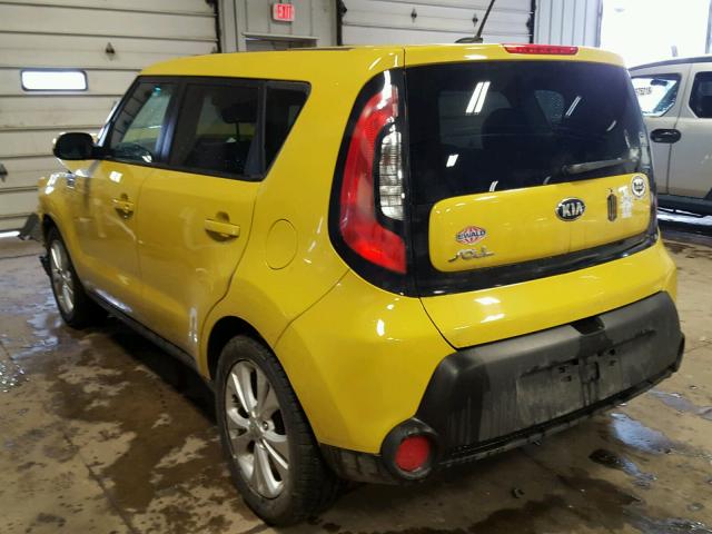 KNDJP3A54F7135560 - 2015 KIA SOUL + YELLOW photo 3