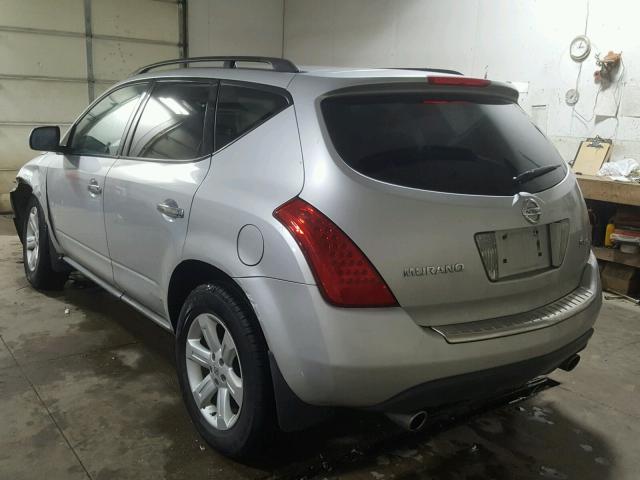 JN8AZ08WX7W655006 - 2007 NISSAN MURANO SL SILVER photo 3