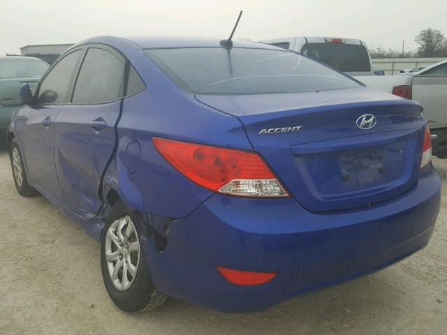 KMHCT4AE1DU286117 - 2013 HYUNDAI ACCENT GLS BLUE photo 3