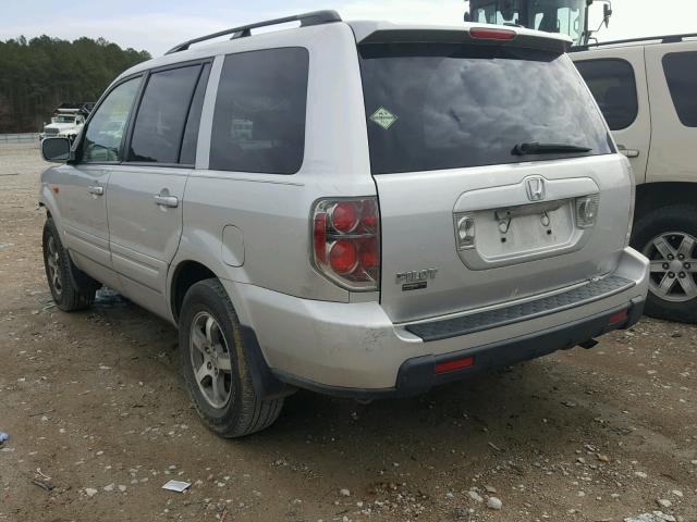 5FNYF28567B016356 - 2007 HONDA PILOT EXL SILVER photo 3