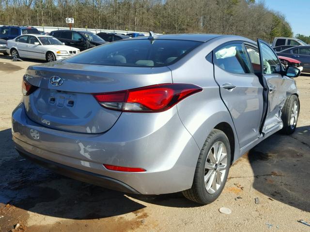 5NPDH4AE1FH612876 - 2015 HYUNDAI ELANTRA SE SILVER photo 4