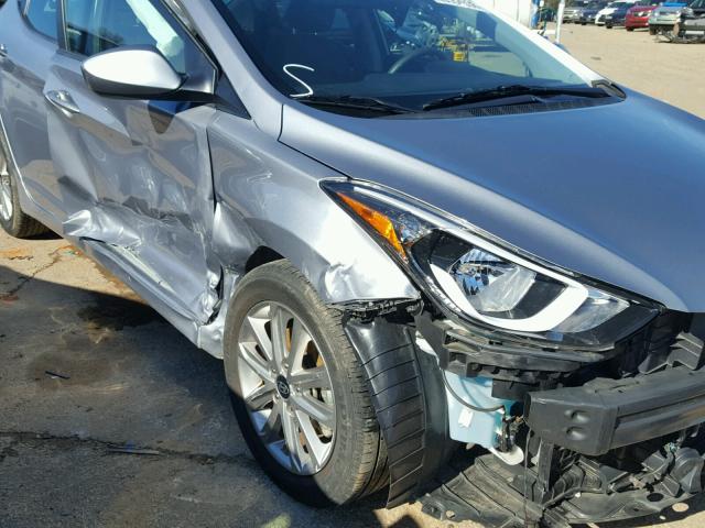 5NPDH4AE1FH612876 - 2015 HYUNDAI ELANTRA SE SILVER photo 9