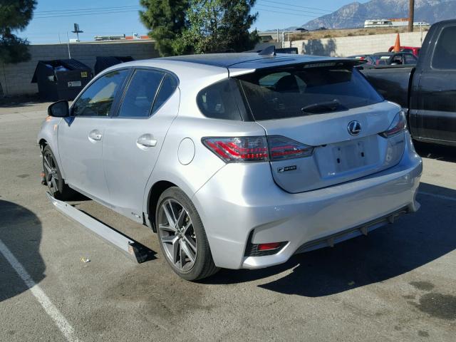 JTHKD5BH2G2259910 - 2016 LEXUS CT 200 SILVER photo 3