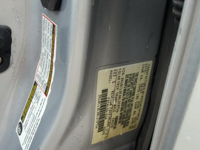 3N1BC13E38L372916 - 2008 NISSAN VERSA S SILVER photo 10