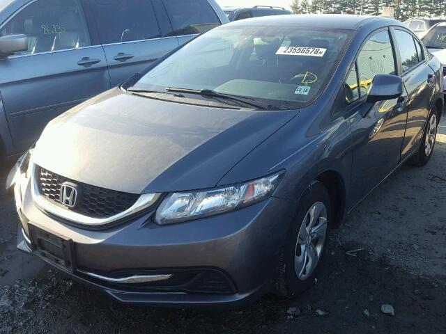 19XFB2F56DE291877 - 2013 HONDA CIVIC LX GRAY photo 2