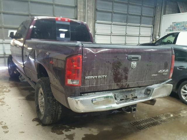 3D7KS28C65G830374 - 2005 DODGE RAM 2500 S MAROON photo 3