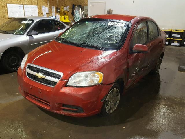 KL1TD5DE9AB092355 - 2010 CHEVROLET AVEO LS RED photo 2