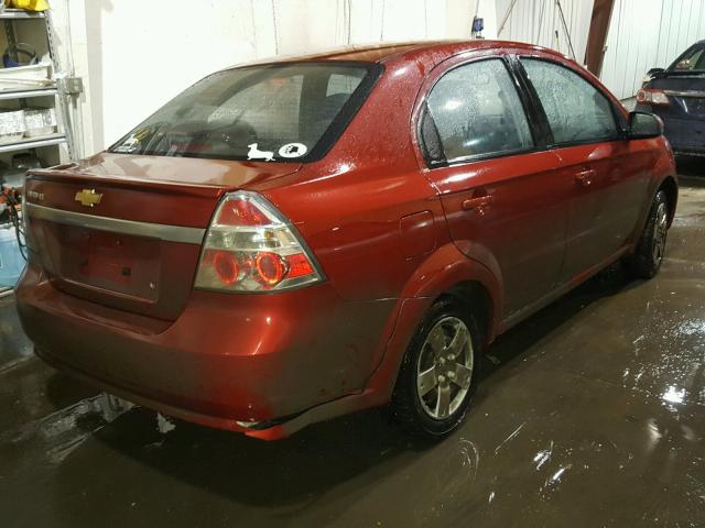 KL1TD5DE9AB092355 - 2010 CHEVROLET AVEO LS RED photo 4