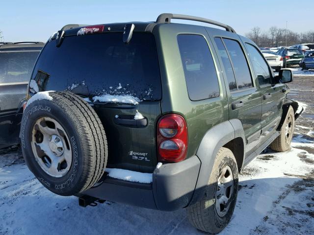 1J8GL48K97W550798 - 2007 JEEP LIBERTY SP GREEN photo 4