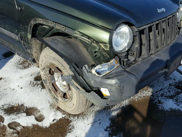 1J8GL48K97W550798 - 2007 JEEP LIBERTY SP GREEN photo 9