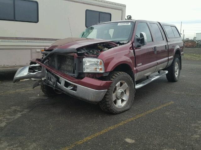 1FTWW31P26ED49131 - 2006 FORD F350 SRW S BURGUNDY photo 2