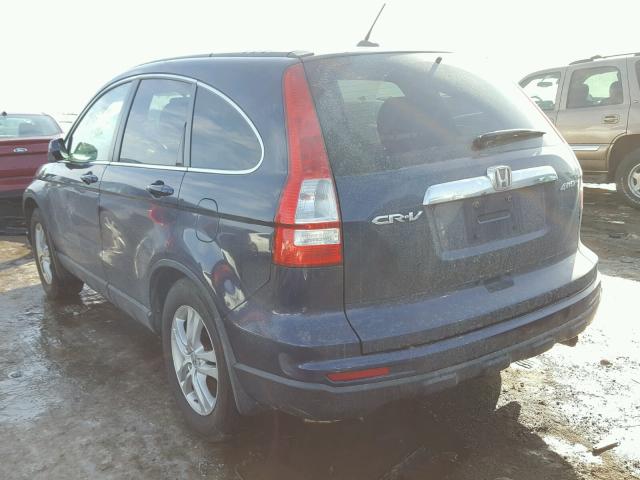 5J6RE4H71AL000326 - 2010 HONDA CR-V EXL BLUE photo 3