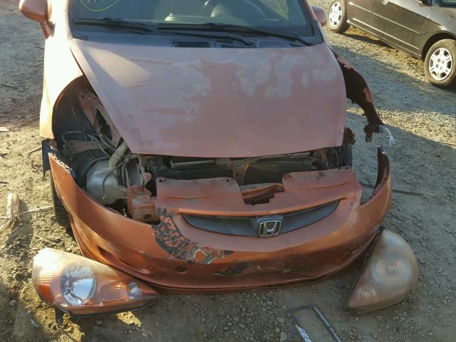 JHMGD38658S013225 - 2008 HONDA FIT SPORT ORANGE photo 9