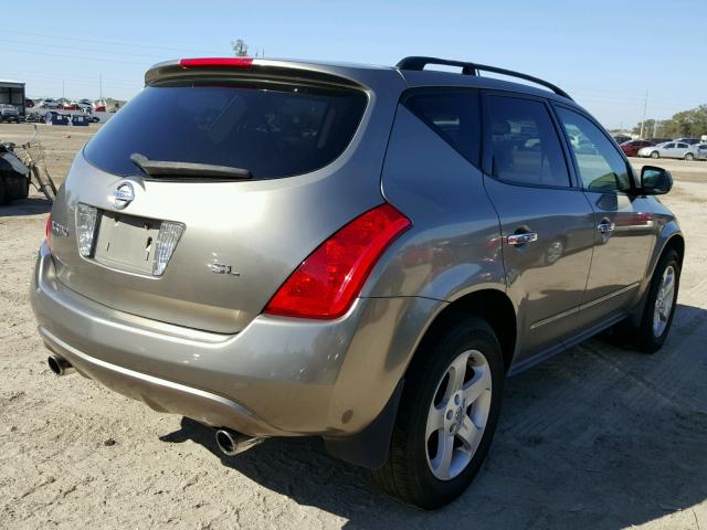 JN8AZ08T43W105428 - 2003 NISSAN MURANO SL GRAY photo 4