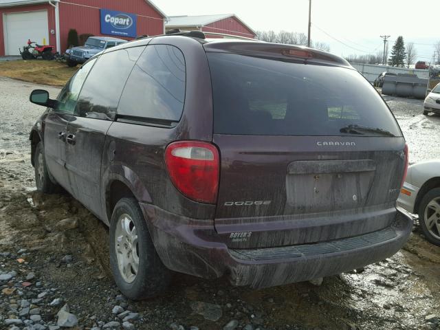 1D4GP45R24B548717 - 2004 DODGE CARAVAN SX MAROON photo 3