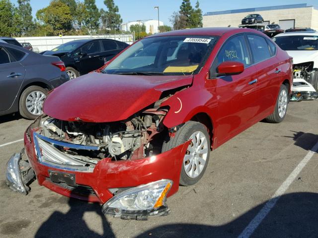 3N1AB7AP5DL759841 - 2013 NISSAN SENTRA S RED photo 2