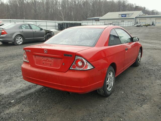 1HGEM21561L034915 - 2001 HONDA CIVIC LX RED photo 4