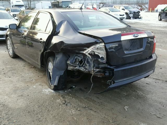 3FADP0L35AR318108 - 2010 FORD FUSION HYB BLACK photo 3