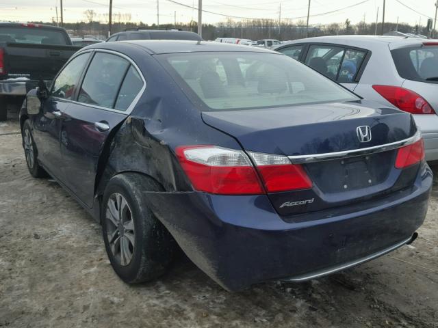 1HGCR2F35EA018318 - 2014 HONDA ACCORD LX BLUE photo 3