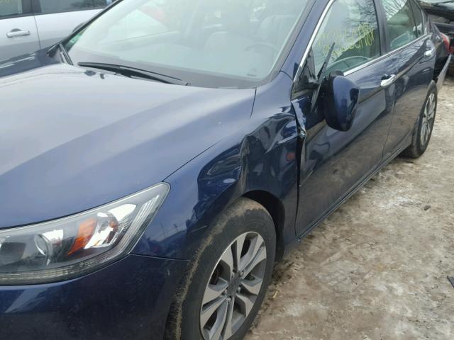 1HGCR2F35EA018318 - 2014 HONDA ACCORD LX BLUE photo 9