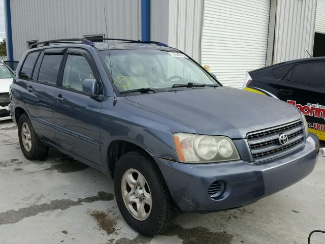 JTEGF21A720038646 - 2002 TOYOTA HIGHLANDER BLUE photo 1